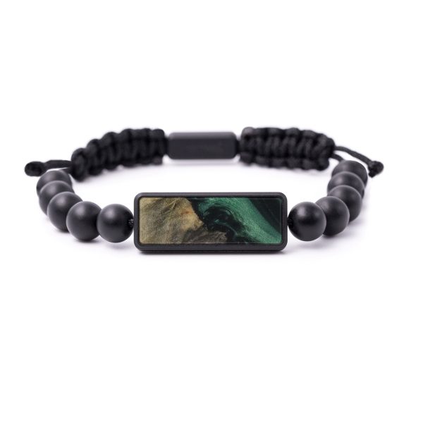 Bead Wood+Resin Bracelet - Joe (Dark Green, 589024) Fashion