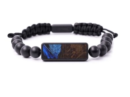 Bead Wood+Resin Bracelet - Conserving (Dark Blue, 593219) For Sale