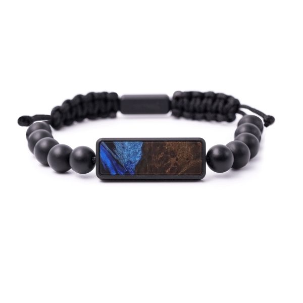 Bead Wood+Resin Bracelet - Conserving (Dark Blue, 593219) For Sale