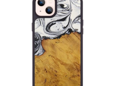 iPhone 14 Plus Wood+Resin Phone Case - Amalia (Black & White, 592713) Hot on Sale