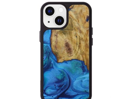 iPhone 13 mini Wood+Resin Phone Case - Christie (Light Blue, 589656) Online Sale