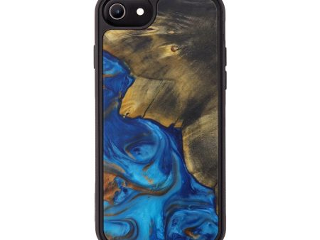 iPhone 7 Wood+Resin Phone Case - Loni (Teal & Gold, 590732) Supply