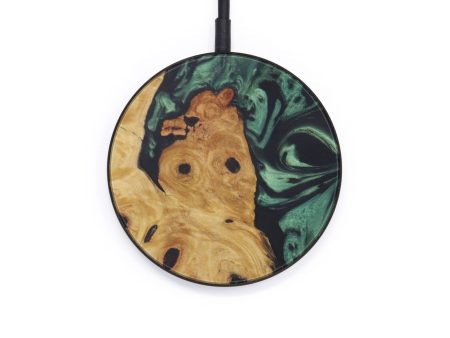 Circle Wood+Resin Wireless Charger - Brana (Dark Green, 589001) Cheap