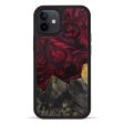 iPhone 12 Wood+Resin Phone Case - Lexine (Dark Red, 589896) on Sale