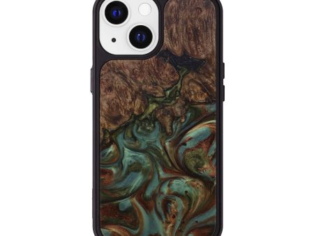 iPhone 13 Wood+Resin Phone Case - Loney (Dark Green, 589013) Online Hot Sale