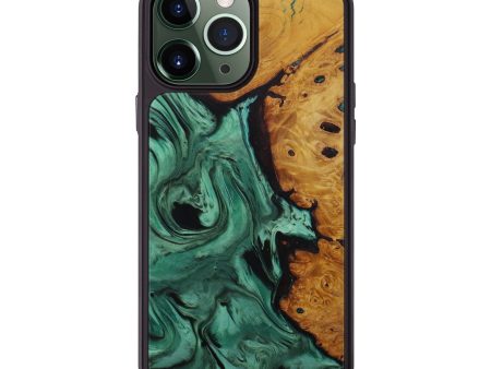 iPhone 13 Pro Max Wood+Resin Phone Case - Delfin (Dark Green, 593600) Online Sale