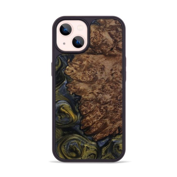 iPhone 14 Wood+Resin Phone Case - Henrieta (Metallic, 594601) Fashion