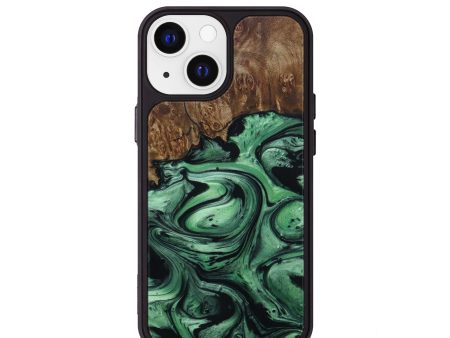 iPhone 13 mini Wood+Resin Phone Case - Rufus (Dark Green, 589918) Online Sale