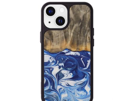 iPhone 13 mini Wood+Resin Phone Case - Edmund (Light Blue, 592378) Supply