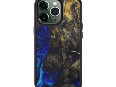 iPhone 13 Pro Wood+Resin Phone Case - Adri (Dark Blue, 593161) on Sale