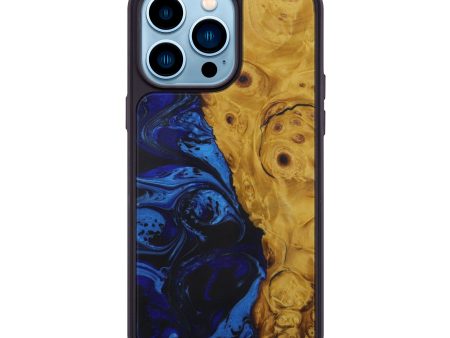 iPhone 14 Pro Max Wood+Resin Phone Case - Saul (Dark Blue, 588350) Hot on Sale