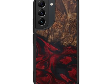 Galaxy S22 Wood+Resin Phone Case - Alyvia (Dark Red, 594666) For Cheap