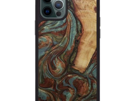 iPhone 12 Pro Max Wood+Resin Phone Case - Rashad (Dark Green, 589005) Sale