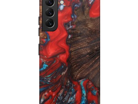 Galaxy S22 Plus Wood+Resin Live Edge Phone Case - Joycelin (Dark Red, 593762) For Discount