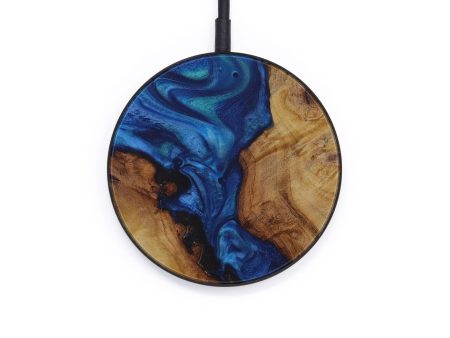 Circle Wood+Resin Wireless Charger - Cassidy (Light Blue, 589647) For Sale