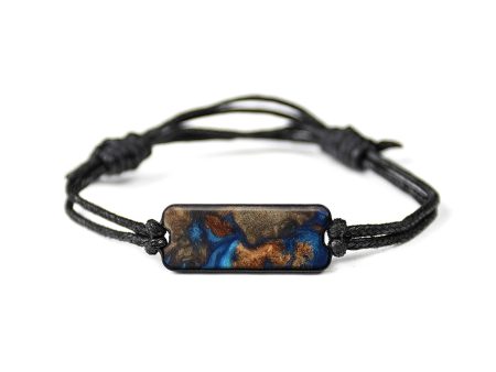 Classic Wood+Resin Bracelet - Leni (Teal & Gold, 589525) For Sale