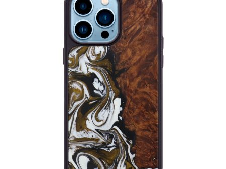 iPhone 14 Pro Max Wood+Resin Phone Case - Wynnie (Black & White, 594758) Online