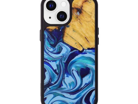 iPhone 13 Wood+Resin Phone Case - Bhal (Dark Blue, 593244) Online now