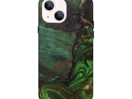 iPhone 13 Wood+Resin Live Edge Phone Case - Spenser (Dark Green, 594212) on Sale