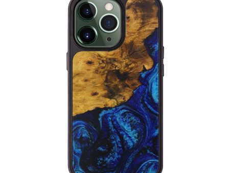 iPhone 13 Pro Wood+Resin Phone Case - Robinett (Dark Blue, 593181) on Sale