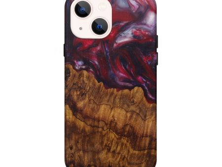 iPhone 13 Wood+Resin Live Edge Phone Case - Arif (Dark Red, 592341) Online Sale