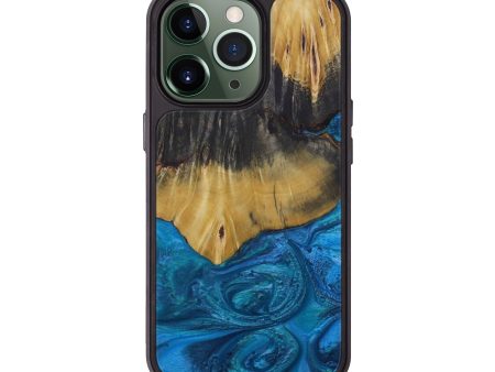 iPhone 13 Pro Wood+Resin Phone Case - Gretna (Light Blue, 594141) Fashion