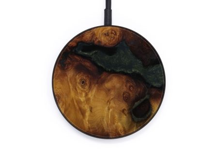 Circle Wood+Resin Wireless Charger - Royal (Dark Green, 593919) Online Sale