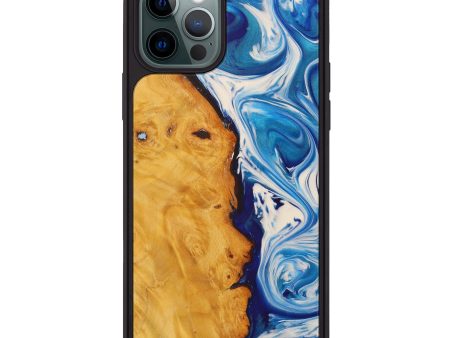 iPhone 12 Pro Wood+Resin Phone Case - Damarion (Light Blue, 593147) Online