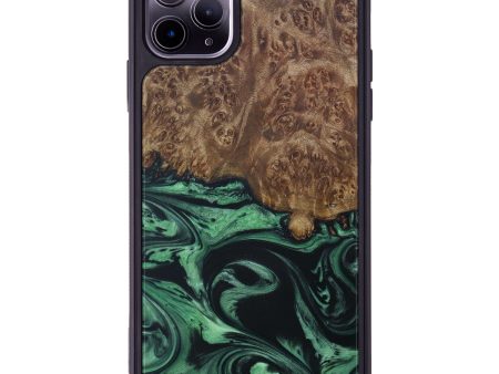 iPhone 11 Pro Max Wood+Resin Phone Case - Jabez (Dark Green, 589917) Online Hot Sale