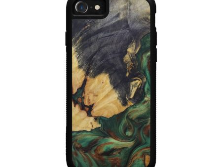 iPhone SE Wood+Resin Phone Case - Caleb (Dark Green, 590963) Online now