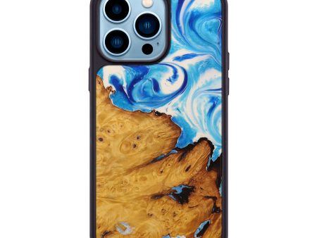 iPhone 14 Pro Max Wood+Resin Phone Case - Marina (Light Blue, 594131) Online