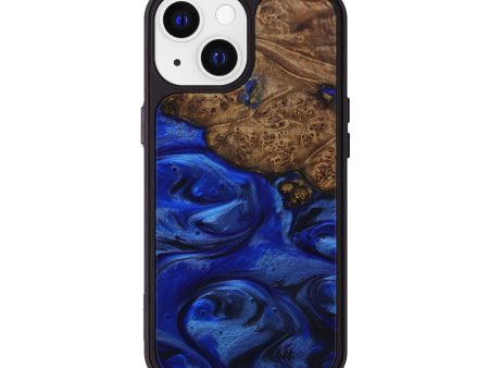 iPhone 13 Wood+Resin Phone Case - Shirene (Dark Blue, 589754) For Cheap