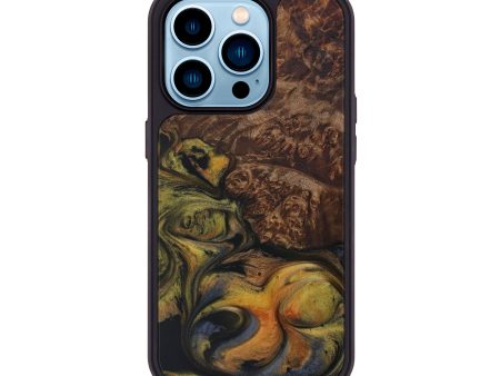 iPhone 14 Pro Wood+Resin Phone Case - Acie (Metallic, 594627) For Sale