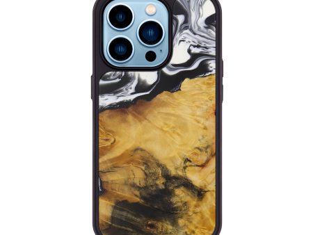 iPhone 14 Pro Wood+Resin Phone Case - Algie (Black & White, 592671) Hot on Sale