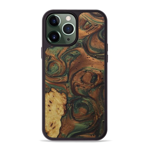 iPhone 13 Pro Max Wood+Resin Phone Case - Deane (Dark Green, 587270) Online