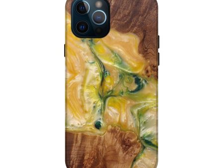 iPhone 12 Pro Wood+Resin Live Edge Phone Case - Frederique (Dark Green, 591431) Hot on Sale