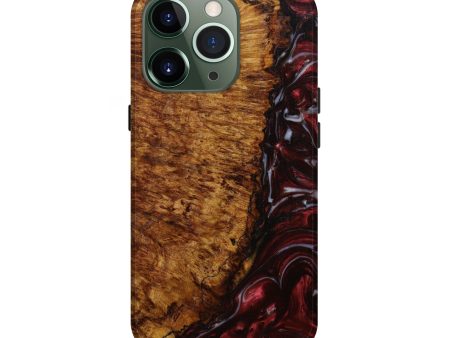 iPhone 13 Pro Wood+Resin Live Edge Phone Case - Gabrielle (Dark Red, 588745) Hot on Sale