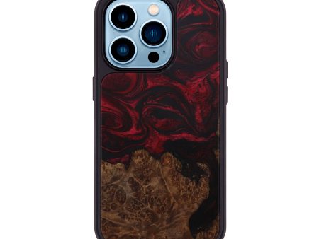 iPhone 14 Pro Wood+Resin Phone Case - Weitzel (Dark Red, 587398) Discount