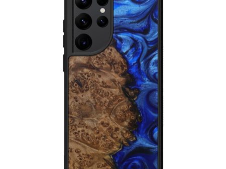 Galaxy S22 Ultra Wood+Resin Phone Case - Lavon (Dark Blue, 589779) Supply