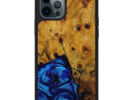 iPhone 12 Pro Max Wood+Resin Phone Case - Cezary (Dark Blue, 593282) Hot on Sale