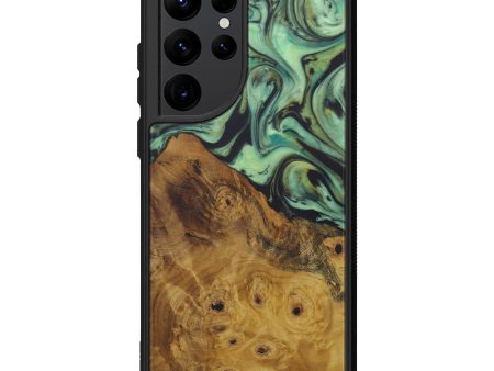 Galaxy S22 Ultra Wood+Resin Phone Case - Doralynn (Dark Green, 587252) Fashion