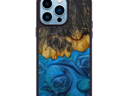 iPhone 14 Pro Max Wood+Resin Phone Case - Sabastian (Light Blue, 594115) Supply