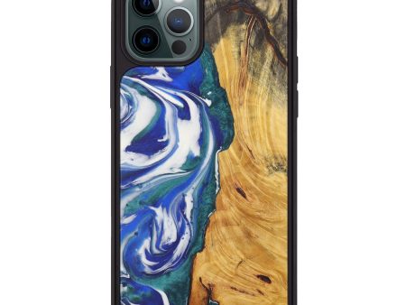 iPhone 12 Pro Wood+Resin Phone Case - Trystan (Dark Blue, 589764) Online