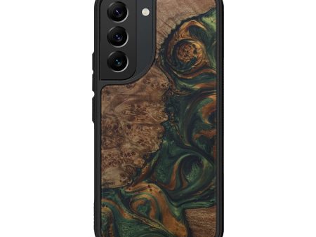 Galaxy S22 Wood+Resin Phone Case - Alyse (Dark Green, 587266) For Sale