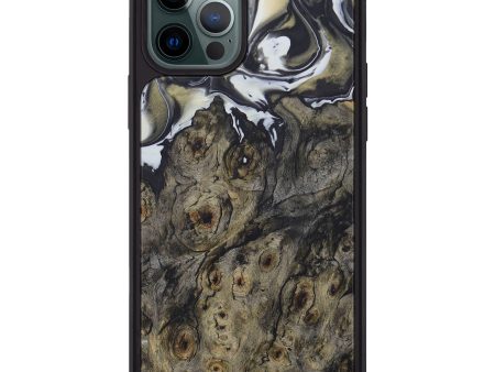 iPhone 12 Pro Max Wood+Resin Phone Case - Corrinne (Black & White, 588840) Online now