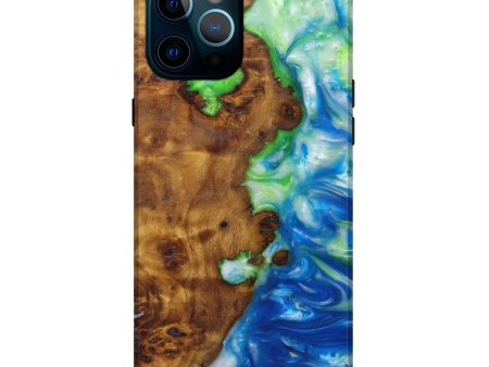 iPhone 12 Pro Max Wood+Resin Live Edge Phone Case - Alicea (Light Blue, 593339) Fashion