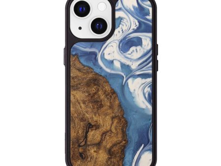 iPhone 13 Wood+Resin Phone Case - Dasie (Light Blue, 592380) For Discount