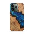 iPhone 13 Pro Wood+Resin Live Edge Phone Case - Caritta (Teal & Gold, 588713) For Cheap