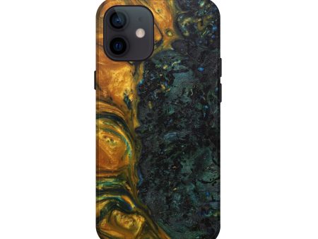 iPhone 12 mini Wood+Resin Live Edge Phone Case - Amand (Metallic, 588695) For Sale