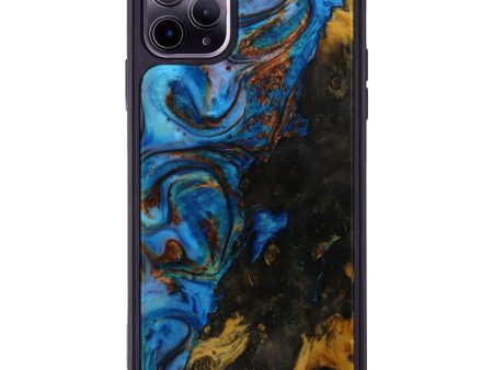 iPhone 11 Pro Max Wood+Resin Phone Case - Luci (Teal & Gold, 593896) Discount